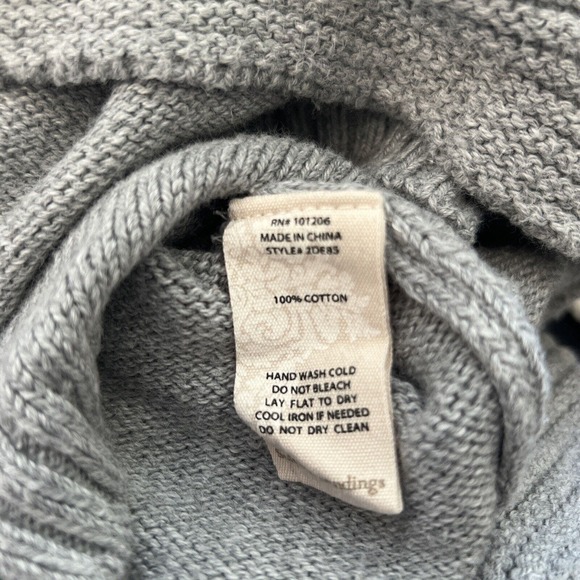 soft surroundings hoodie sweater knit gray size Small S Pullover keyhole front - Picture 9 of 9